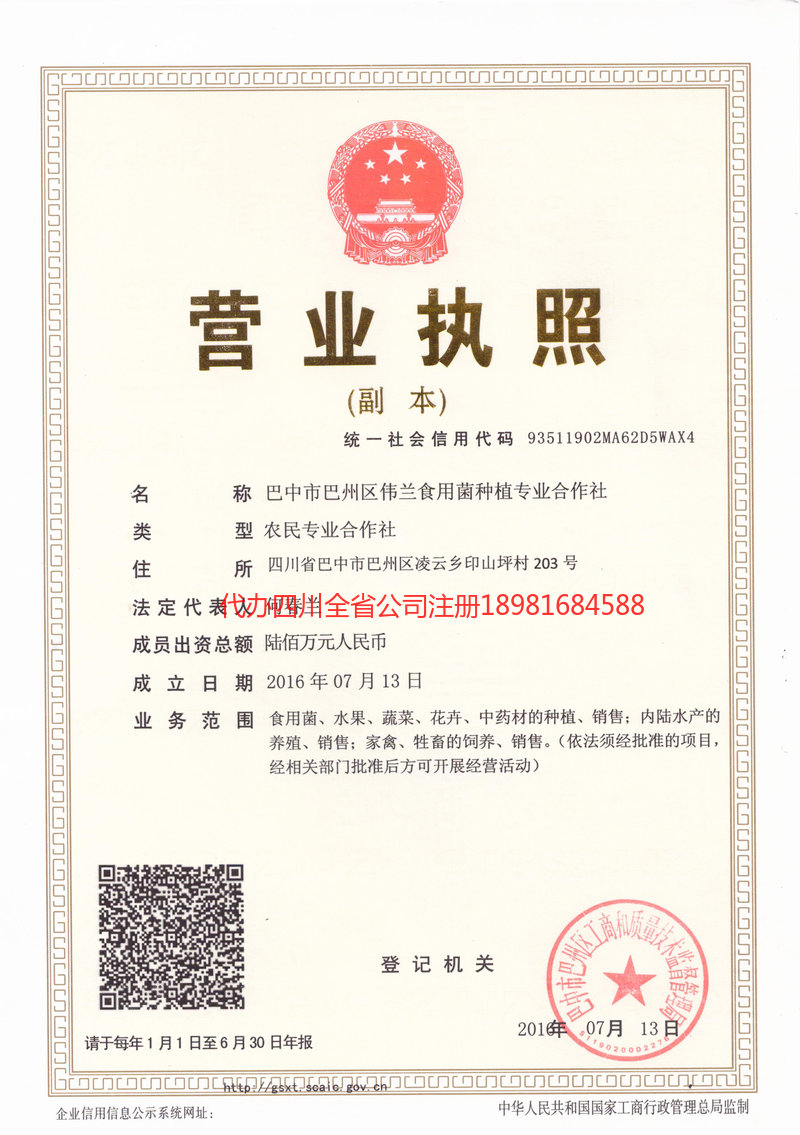 张家界张家界伟兰食用菌种植专业合作社